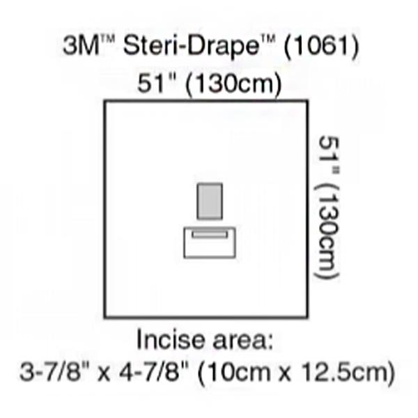 EENT Drape 3M™ Steri-Drape™ Medium Drape with Incise and Pouch 51 W X 51 L Inch Sterile