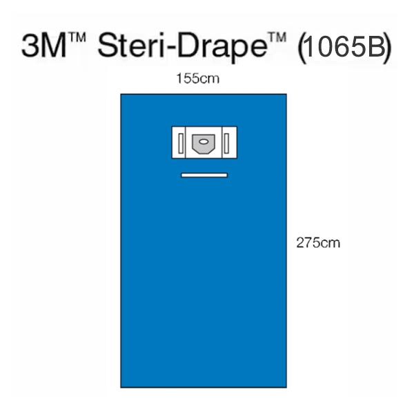 EENT Drape 3M™ Steri-Drape™ Large Ophthalmic Sheet with Aperture and 2 Pouches 62 W X 108 L Inches Sterile