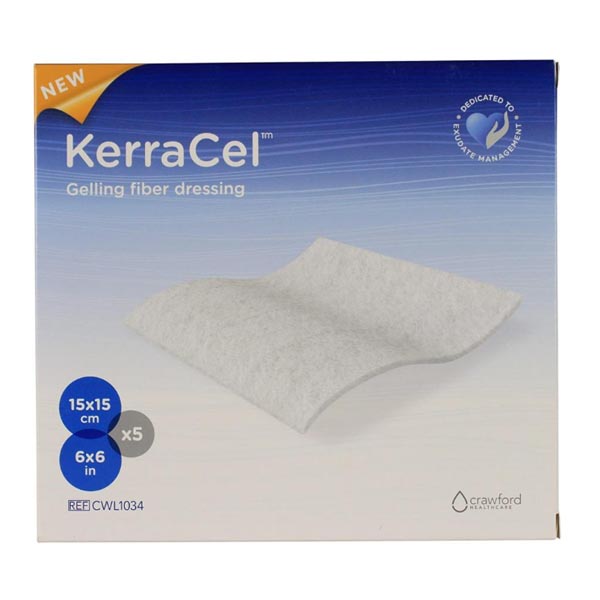 Gelling Fiber Dressing KerraCel™ Carboxymethyl Celluose 6 X 6 Inch