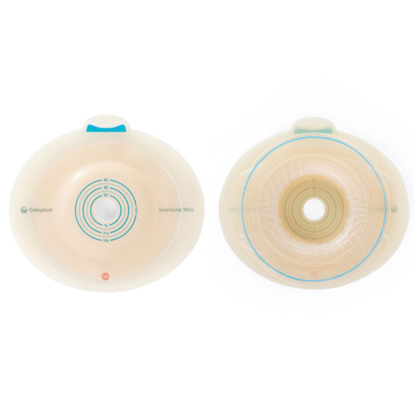 Ostomy Barrier SenSura® Mio Convex Trim to Fit, Standard Wear Elastic Adhesive 50 mm Flange Red Code System 15 to 40 mm Opening