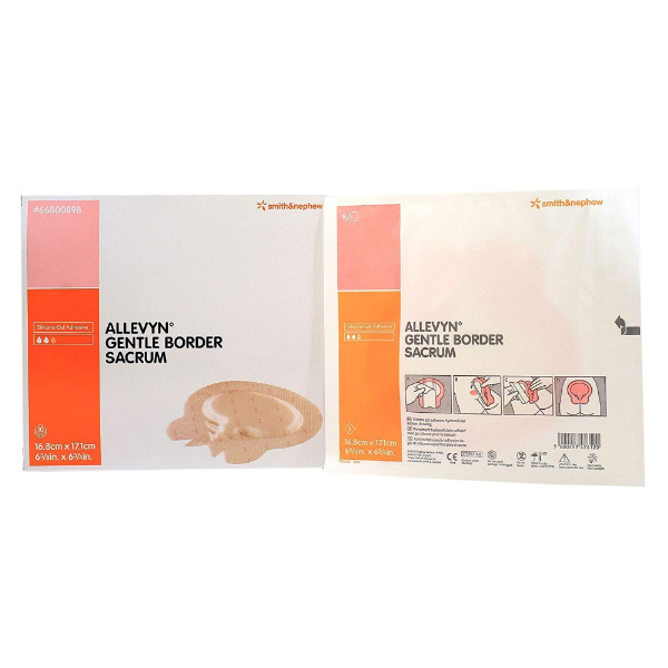 Silicone Foam Dressing Allevyn Gentle Border 6-5/8 X 6-3/4 Inch Sacral Silicone Gel Adhesive with Border Sterile
