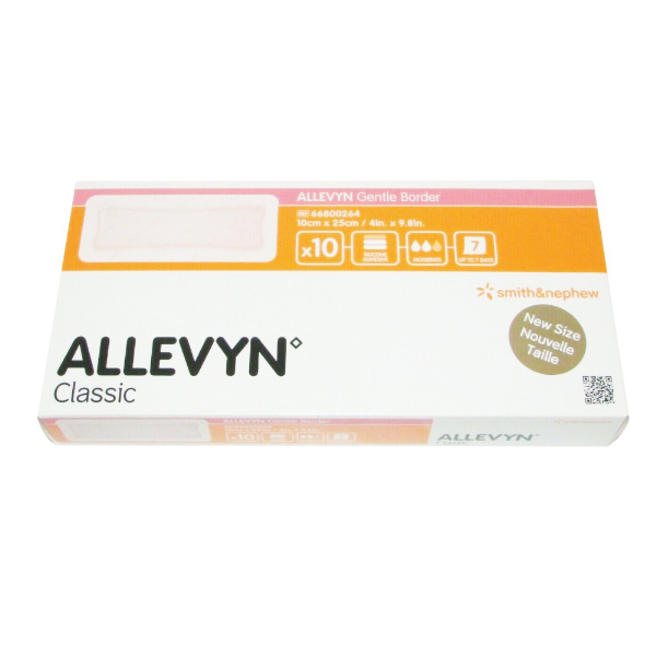 Silicone Foam Dressing Allevyn Gentle Border 4 X 10 Inch Rectangle Silicone Gel Adhesive with Border Sterile