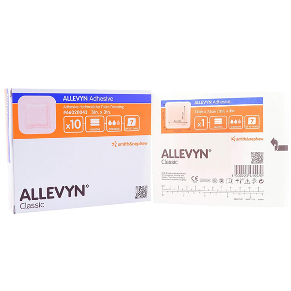 Silicone Foam Dressing Allevyn Gentle Border 5 X 5 Inch Square Silicone Gel Adhesive with Border Sterile
