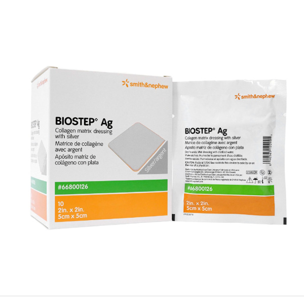 Silver Collagen Dressing Biostep™ Ag 2 X 2 Inch Square Sterile