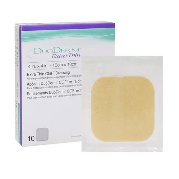 Hydrocolloid Dressing DuoDERM® CGF® Border 4 X 4 Inch Square Sterile