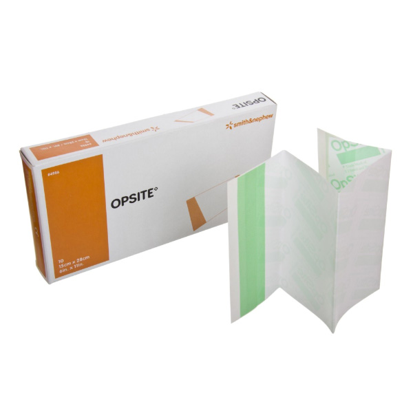 Transparent Film Dressing OpSite Rectangle 6 X 11 Inch 2 Tab Delivery Without Label Sterile