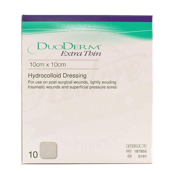 Hydrocolloid Dressing DuoDERM® Extra Thin 4 X 4 Inch Square Sterile