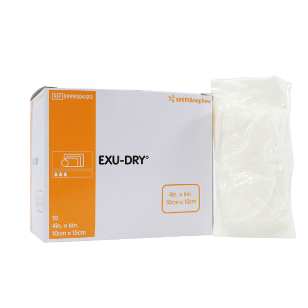 Anti-Shear Absorbent Dressing Exu-Dry Polyethylene / Rayon / Cellulose 4 X 6 Inch