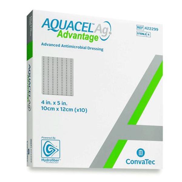 Silver Dressing Aquacel® Ag Advantage 4 X 5 Inch Rectangle Sterile