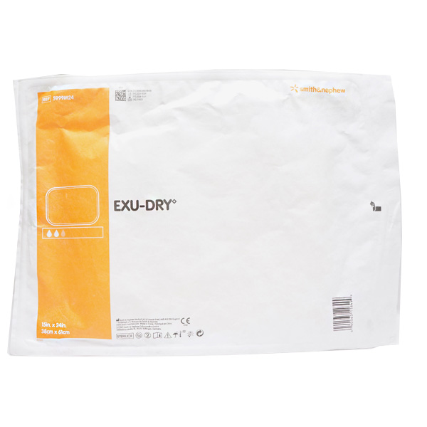 Anti-Shear Absorbent Dressing Exu-Dry Polyethylene / Rayon / Cellulose 15 X 24 Inch