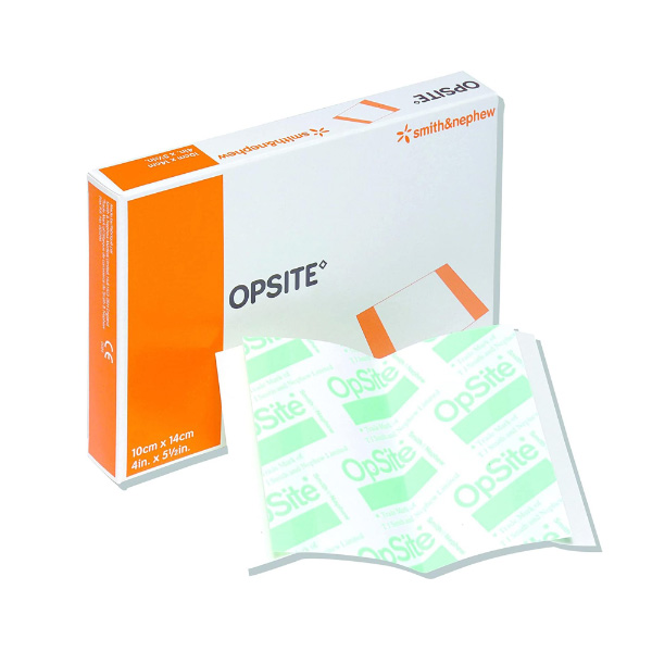 Transparent Film Dressing OpSite Rectangle 4 X 5-1/2 Inch 2 Tab Delivery Without Label Sterile