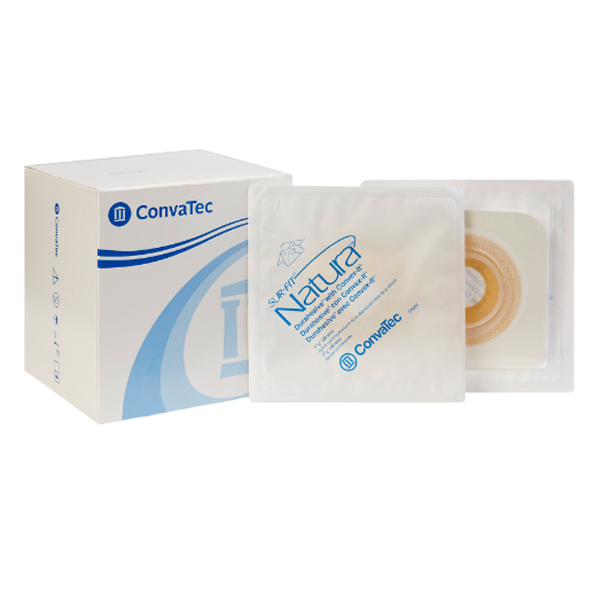 Ostomy Barrier Sur-Fit Natura® Pre-Cut, Extended Wear Durahesive® White Tape 45 mm Flange SUR-FIT Natura® System Hydrocolloid 1-1/8 Inch Opening 4-1/2 X 4-1/2 Inch