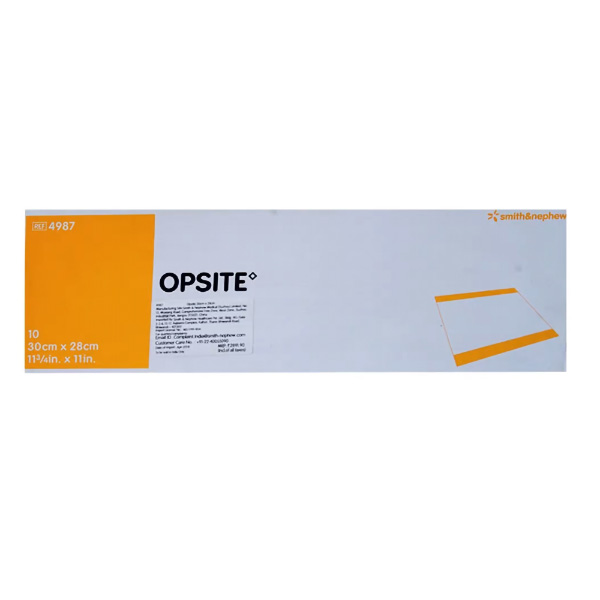 Transparent Film Dressing OpSite Rectangle 11 X 11-3/4 Inch 2 Tab Delivery Without Label Sterile