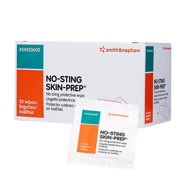 Skin Barrier Wipe No-Sting Skin-Prep 75 to 100% Strength Hexamethyldisiloxane / Acrylate Copolymer Individual Packet Sterile