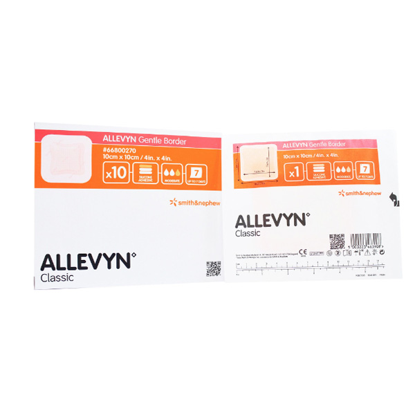 Silicone Foam Dressing Allevyn Gentle Border 4 X 4 Inch Square Silicone Gel Adhesive with Border Sterile