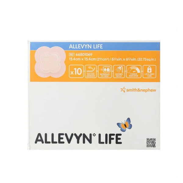 Silicone Foam Dressing Allevyn Life 6 X 6 Inch Square Non-Adhesive without Border Sterile
