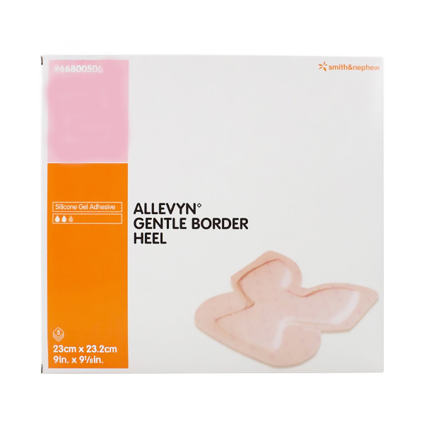 Silicone Foam Dressing Allevyn Gentle Border Heel 9 X 9 Inch Heel Silicone Gel Adhesive with Border Sterile