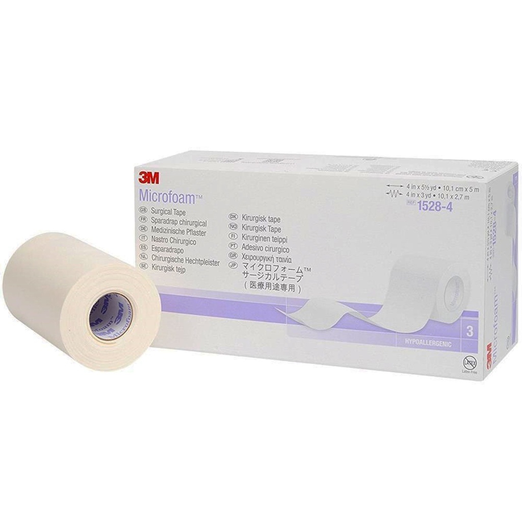 Medical Tape 3M™ Microfoam™ Multi-directional Stretch Elastic / Foam 4 Inch X 5-1/2 Yard White NonSterile