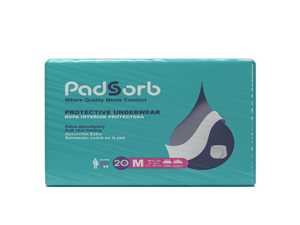 Unisex Adult Absorbent Underwear Padsorb® Extra Pull On with Tear Away Seams Medium Disposable Heavy Absorbency