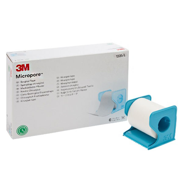 Medical Tape with Dispenser 3M™ Micropore™ Skin Friendly Paper 2 Inch X 10 Yard White NonSterile