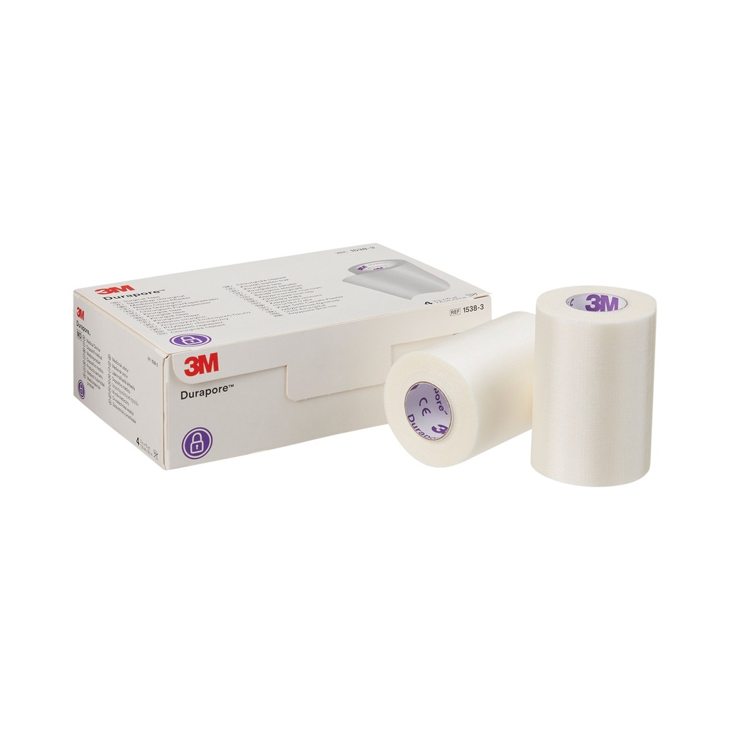 Medical Tape 3M™ Durapore™ High Adhesion Silk-Like Cloth 3 Inch X 10 Yard White NonSterile