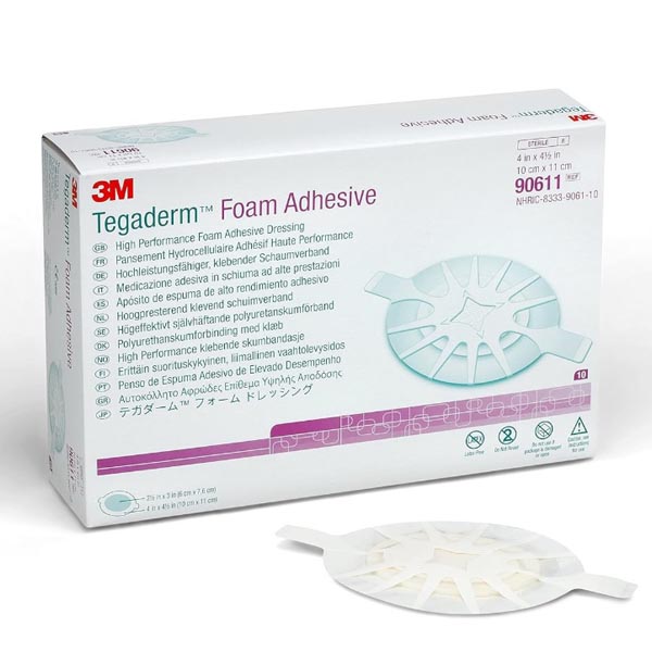 Foam Dressing 3M™ Tegaderm™ High Performance 4 X 4-1/2 Inch Oval Adhesive with Border Sterile