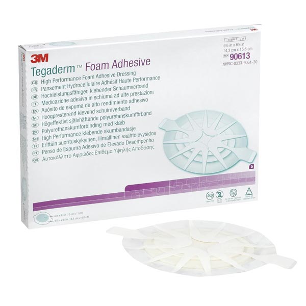 Foam Dressing 3M™ Tegaderm™ High Performance 5-5/8 X 6-1/8 Inch Oval Adhesive with Border Sterile
