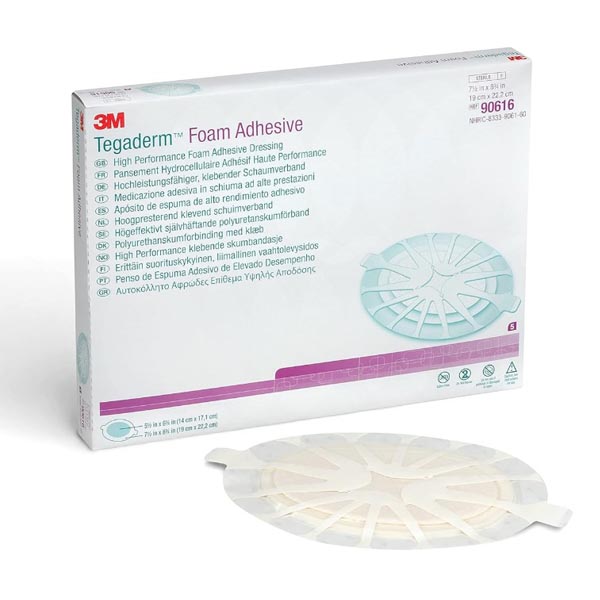 Foam Dressing 3M™ Tegaderm™ High Performance 7-1/2 X 8-3/4 Inch Oval Adhesive with Border Sterile