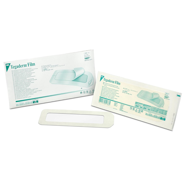 Transparent Film Dressing 3M™ Tegaderm™ Rectangle 4 X 10 Inch Frame Style Delivery With Label Sterile
