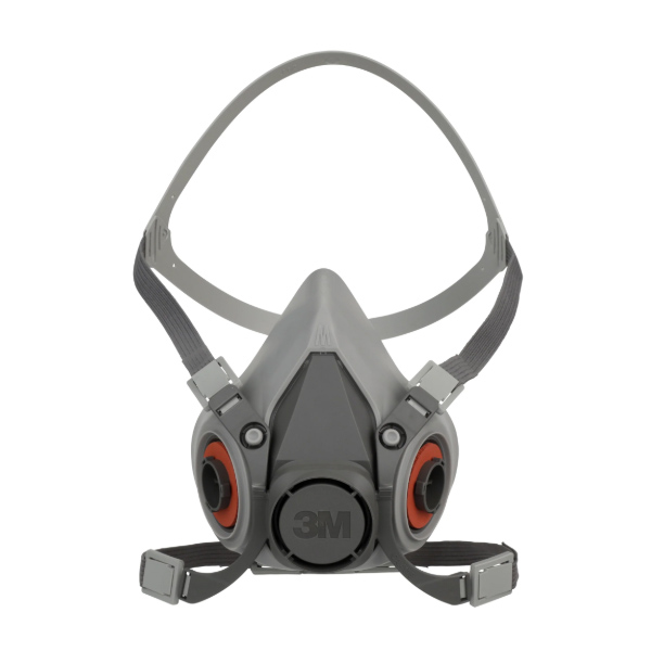 3M™ 6000 Reusable Respirator Industrial Half Face 4 Point Adjustable Head Strap Large Gray