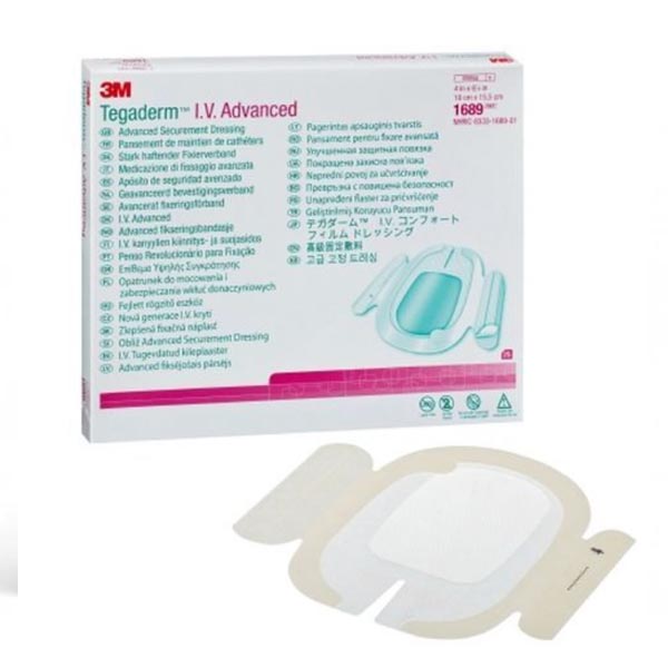 I.V. Specialty Dressing 3M™ Tegaderm™ I.V. Advanced Adhesive / Film 4 X 6-1/8 Inch Sterile