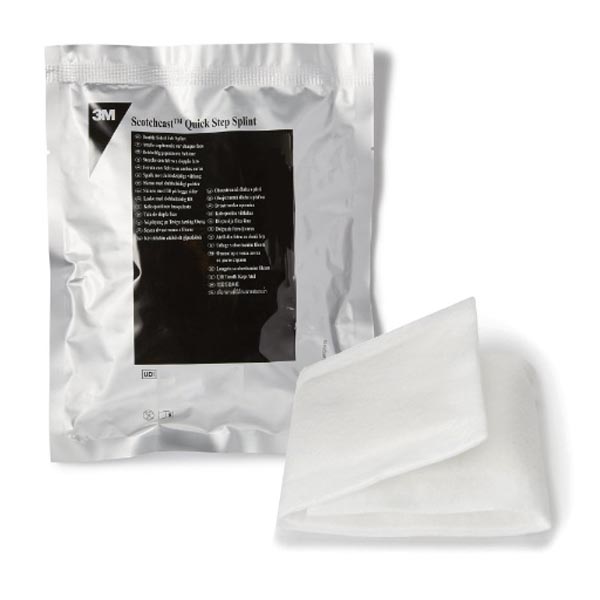 Padded Splint 3M™ Scotchcast™ Quick Step Double Sided Felt 4 X 30 Inch Felt / Fiberglass White