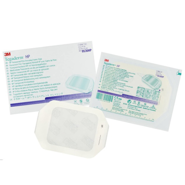 Transparent Film Dressing 3M™ Tegaderm™ HP Rectangle 4 X 4-3/4 Inch Frame Style Delivery With Label Sterile