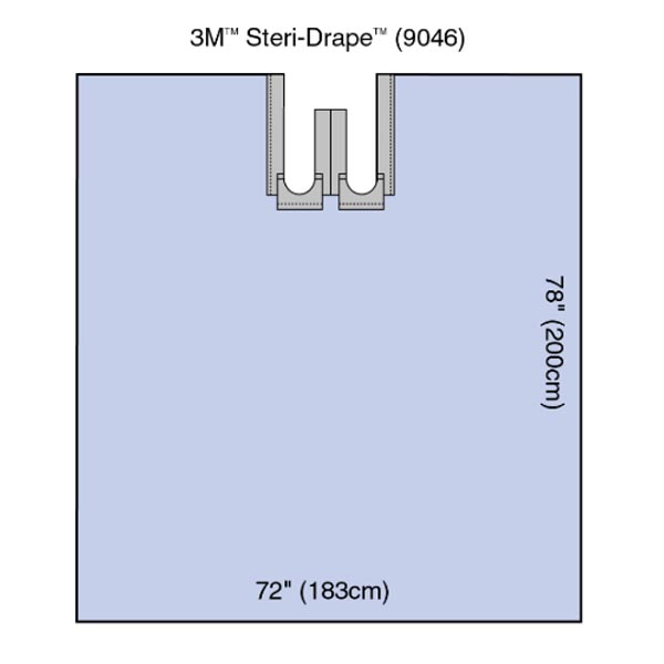 Surgical Drape 3M™ Steri-Drape™ Bilateral Split Sheet 72 W X 78 L Inch Sterile