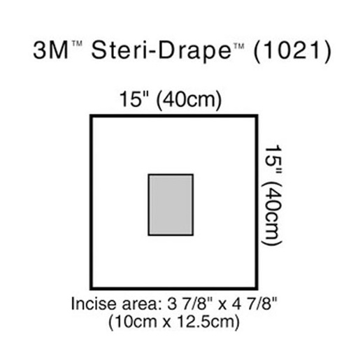 [MMM-1021] Surgical Drape 3M™ Steri-Drape™ Small Drape with Incise Film 15 W X 15 L Inch Sterile