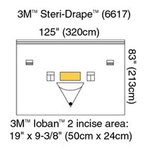[MMM-6617] Orthopedic Drape 3M™ Steri-Drape™ Isolation Drape with Incise and Pouch 125 W X 83 L Inch Sterile