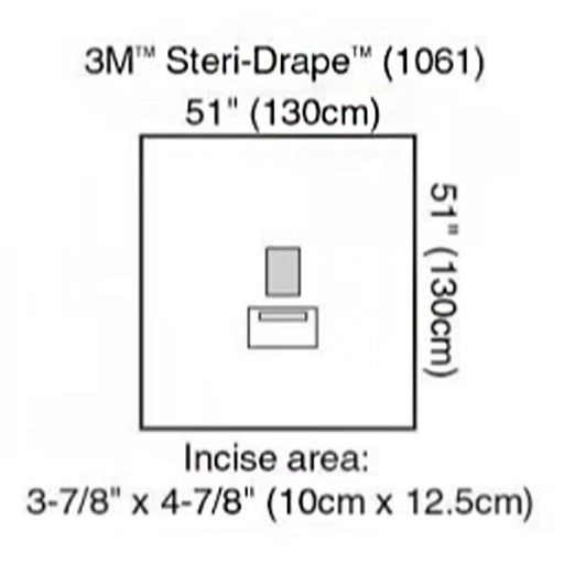 [MMM-1061] EENT Drape 3M™ Steri-Drape™ Medium Drape with Incise and Pouch 51 W X 51 L Inch Sterile