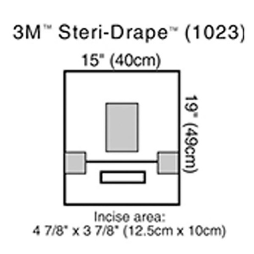 [MMM-1023] EENT Drape 3M™ Steri-Drape™ Small Drape with Incise and Pouch 15 W X 19 L Inch Sterile