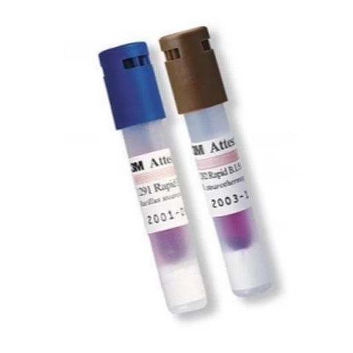 [MMM-1292-S] Rapid Readout for Steam 250°F/ 121°C Gravity or 270°F/132°C Vacuum Assisted Sterilizers, 3 Hour Readout, Brown Cap, Sterile, 300/bx, 2 bx/cs (Not FDA Approved – Life Science Labs Only; Not for Export)