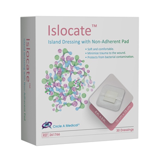 [CIR-261766] Islocate Adhesive Island Dressing,  6" x 6", 30/bx
