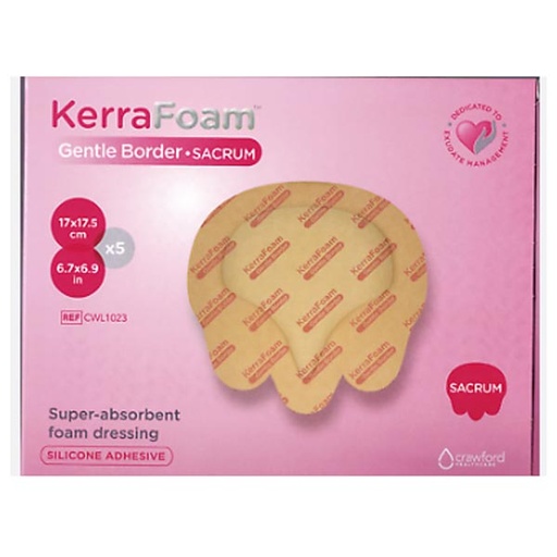 [MMM-CWL1023] Silicone Foam Dressing KerraFoam™ Gentle Border 6-7/10 X 6-9/10 Inch Sacral Silicone Adhesive with Border Sterile