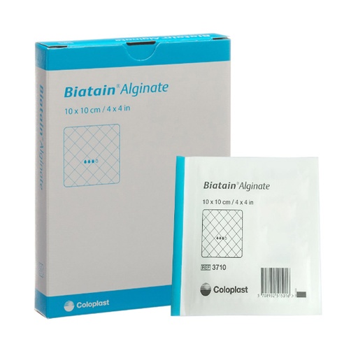[COL-3710] Alginate Dressing Biatain® 4 X 4 Inch Square Calcium Alginate / CMC (carboxymethylcellulose) Sterile