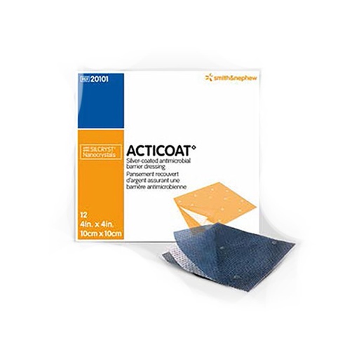 [SMI-20101] Silver Dressing Acticoat 4 X 4 Inch Square Sterile