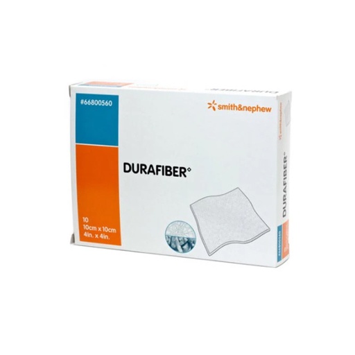 [SMI-66800560] Absorbent Gelling Fiber Dressing Durafiber Cellulose / Cellulose Ethyl Sulphonate 4 X 4 Inch