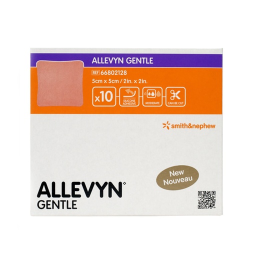 [SMI-66802128] Silicone Foam Dressing Allevyn Gentle Border 2 X 2 Inch Square Silicone Gel Adhesive with Border Sterile