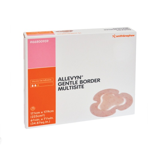 [SMI-66800959] Silicone Foam Dressing Allevyn Gentle Border 6-3/4 X 7-5/8 Inch Trefoil Silicone Gel Adhesive with Border Sterile
