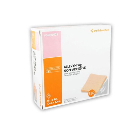 [SMI-66020978] Silver Foam Dressing Allevyn Ag Non-Adhesive 4 X 4 Inch Square Sterile