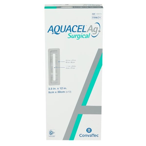 [CON-413555] Silver Dressing Aquacel® Ag Surgical 3-1/2 X 10 Inch Rectangle Sterile