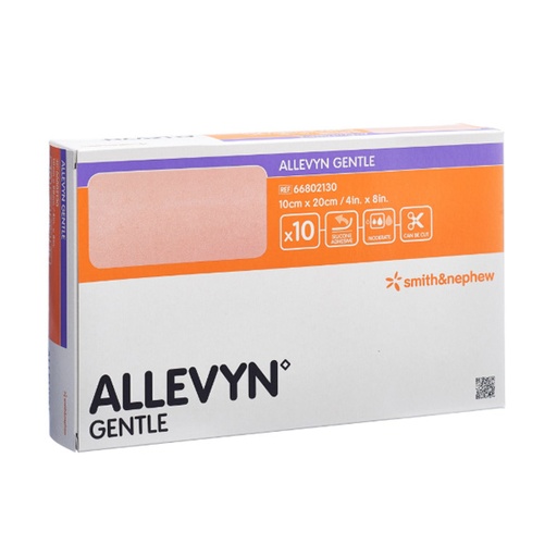[SMI-66802130] Silicone Foam Dressing Allevyn Gentle Border 4 X 8 Inch Rectangle Silicone Gel Adhesive with Border Sterile