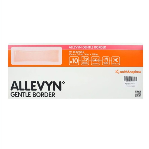 [SMI-66800265] Silicone Foam Dressing Allevyn Gentle Border 4 X 12 Inch Rectangle Silicone Gel Adhesive with Border Sterile